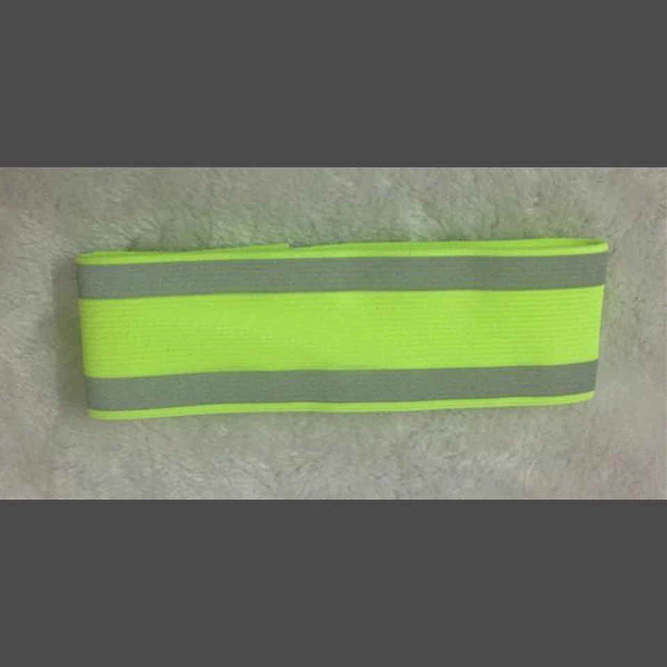 

50mm 2 inch wide reflective elastic webbing ribbons 5*32cm Fluorescent Green color warning ribbon for outdoor use 2pcs lot
