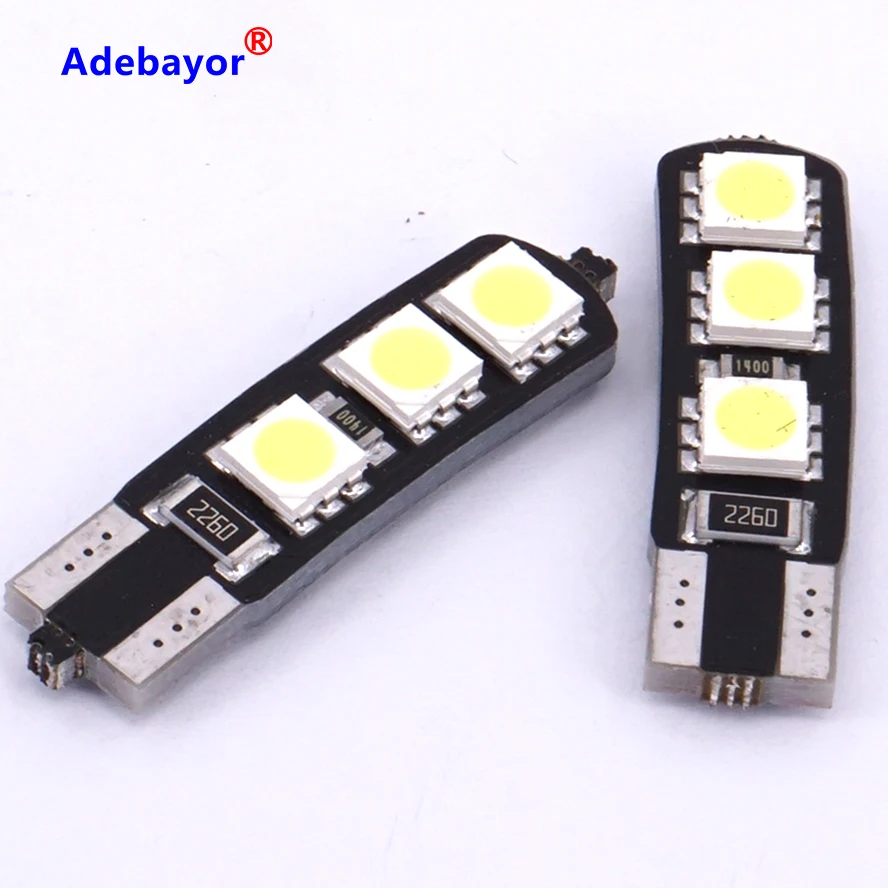 

4 x T10 W5W 194 5050 6 LED showing the wide lights DRL car daytime running lights super bright LED bulbs