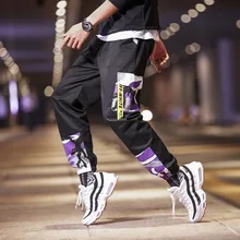 2019 new spring pants men's casual pants street fashion loose feet camouflage pocket trousers beam foot harem pants overalls