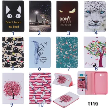

Flip Stand Card Soft TPU+PU Leather Skin Shell Funda Capa Cover Case For Samsung Galaxy Tab 3 Lite 7.0 T110 T111 T113 T116 Coque
