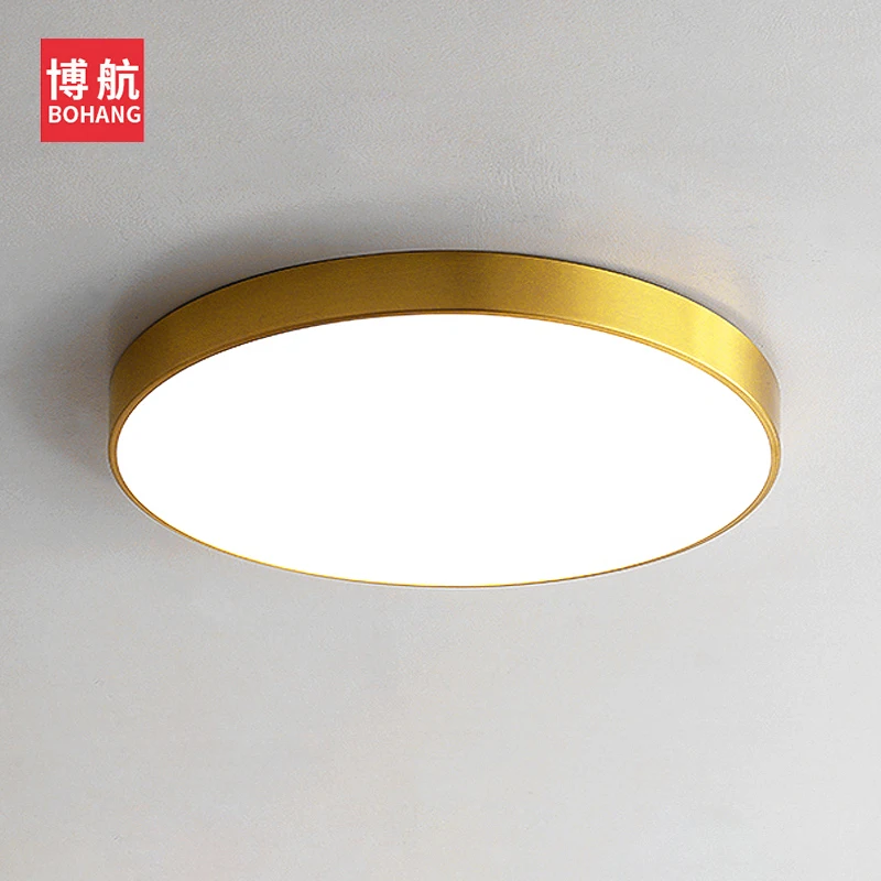 

Led copper ceiling light ultra-thin bedroom lamp all room light round simple modern living room light Nordic restaurant light