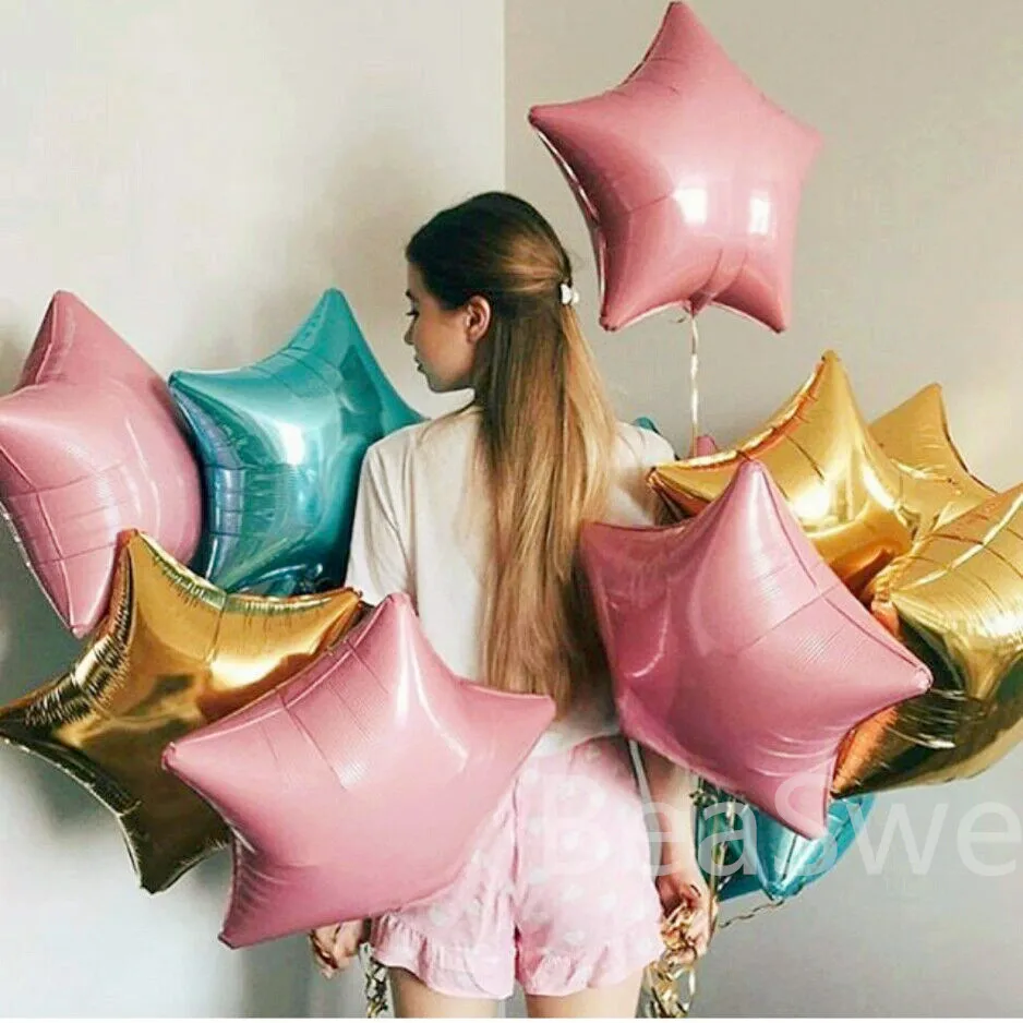 2 шт 18-дюймовые Звездные воздушные фольгированные шары для дня рождения свадьбы