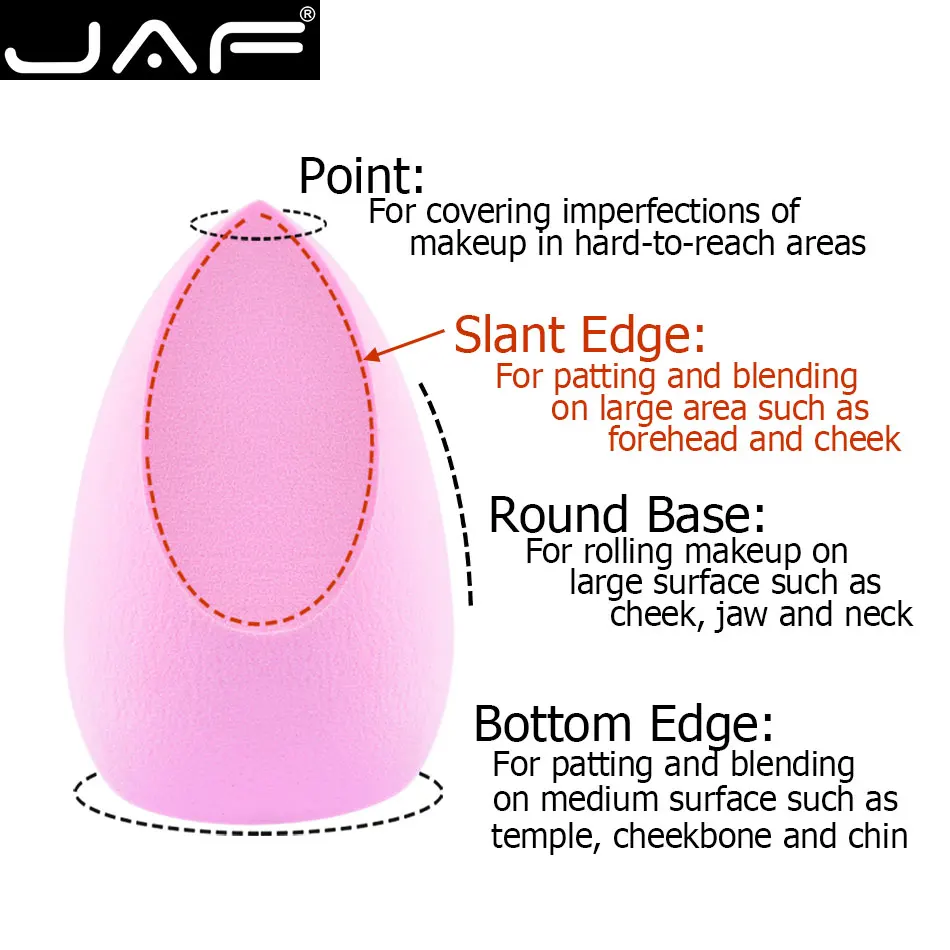 JAF основа для макияжа спонж блендер, косметическая пудра для лица пуховка, мягкий чудо цвет лица макияж губка, розовый лицо макияж яйцо