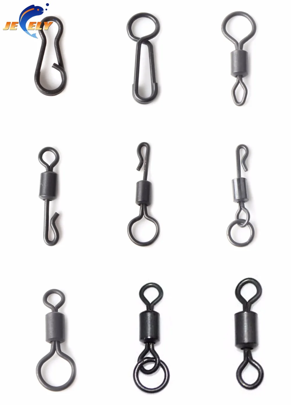 50pcs Carpe Pêche Engins De Pêche pivotant de pêche à la carpe terminal Boutons-pression pivotant accessoires de pêche fin s'attaquer