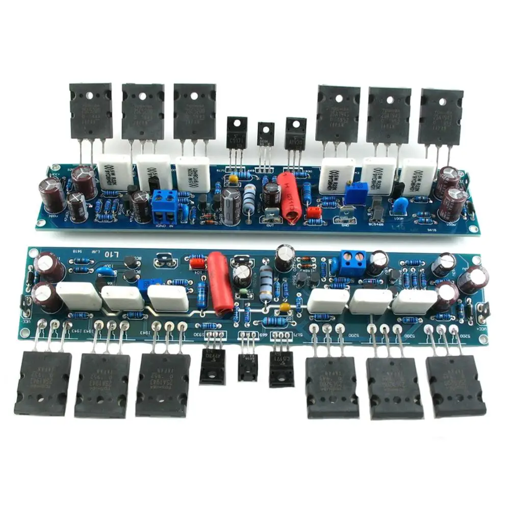 One Pair Assembled L10 TTA1943 TTC5200 Class AB Dual Power Amplifier Board 300W+300W AMP LJM 2 Boards