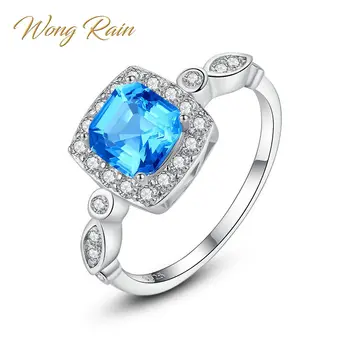 

Wong Rain New 925 Sterling Silver Blue Topaz Gemstone Wedding Engagement Diamonds White Gold Ring Fine Jewelry Gifts Wholesale
