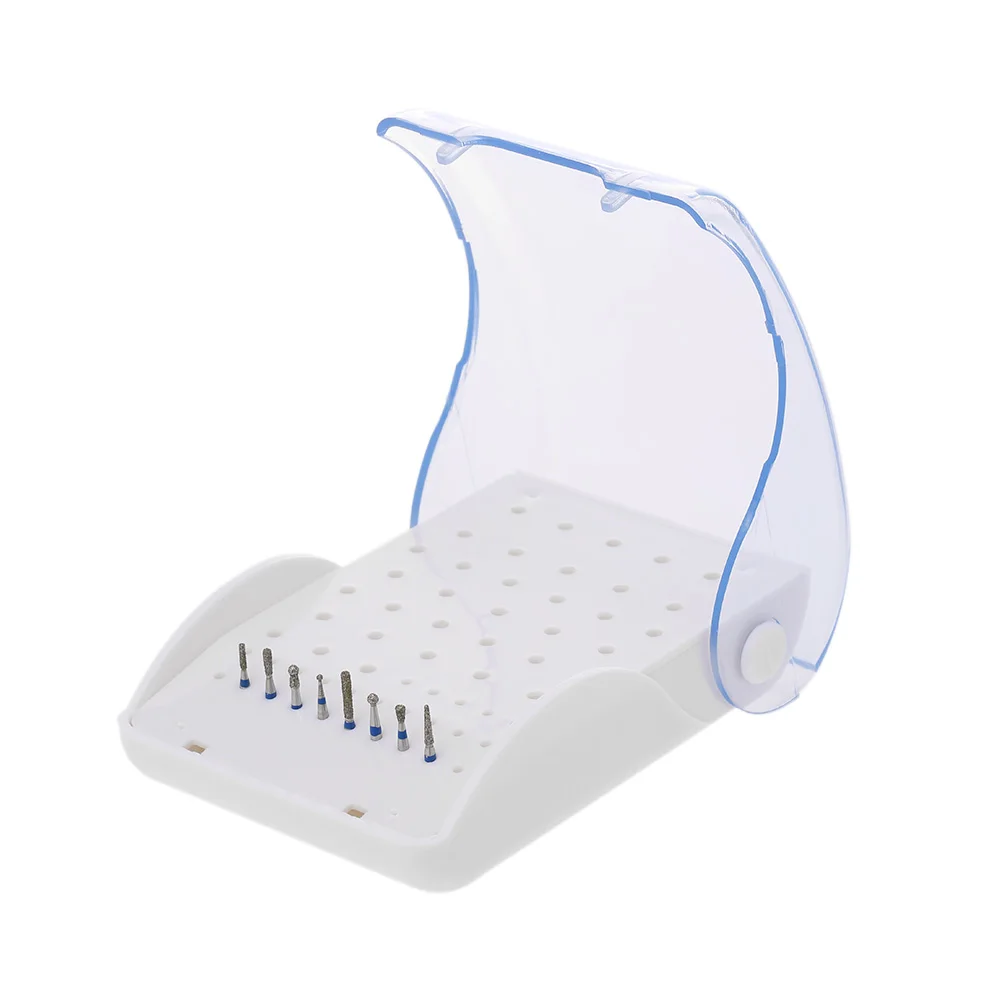 

60 Holes FG RA Drill Bit Holder Block Dental Burs Stand Sterilizable Organizer Container Displayer with Transparent Cover