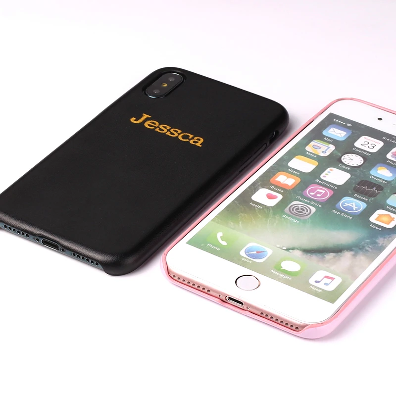 Кожаный роскошный золотой серебряный индивидуальный текст с именем для iPhone 11 Pro X XR XS Max 6S 7 7Plus 8 8Plus чехол для телефона