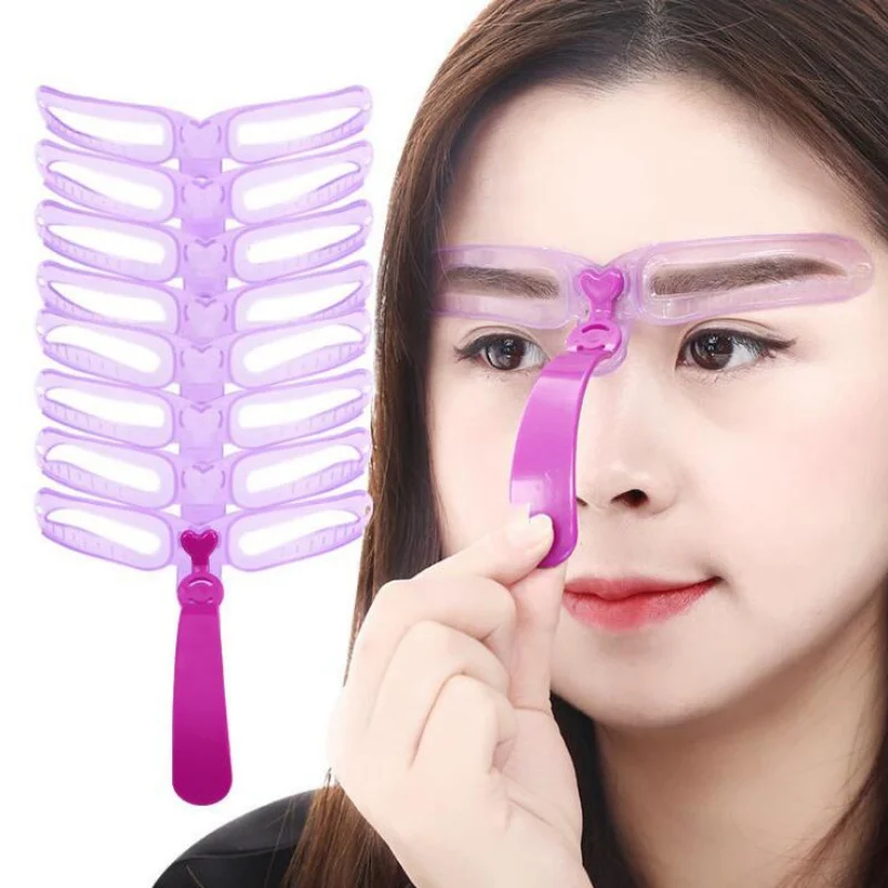 

8pcs Reuse Eyebrow Stencils Beauty Tool Makeup Shaping Grooming Eye Brow Makeup Model Template Eyebrows Styling Tool New Hot