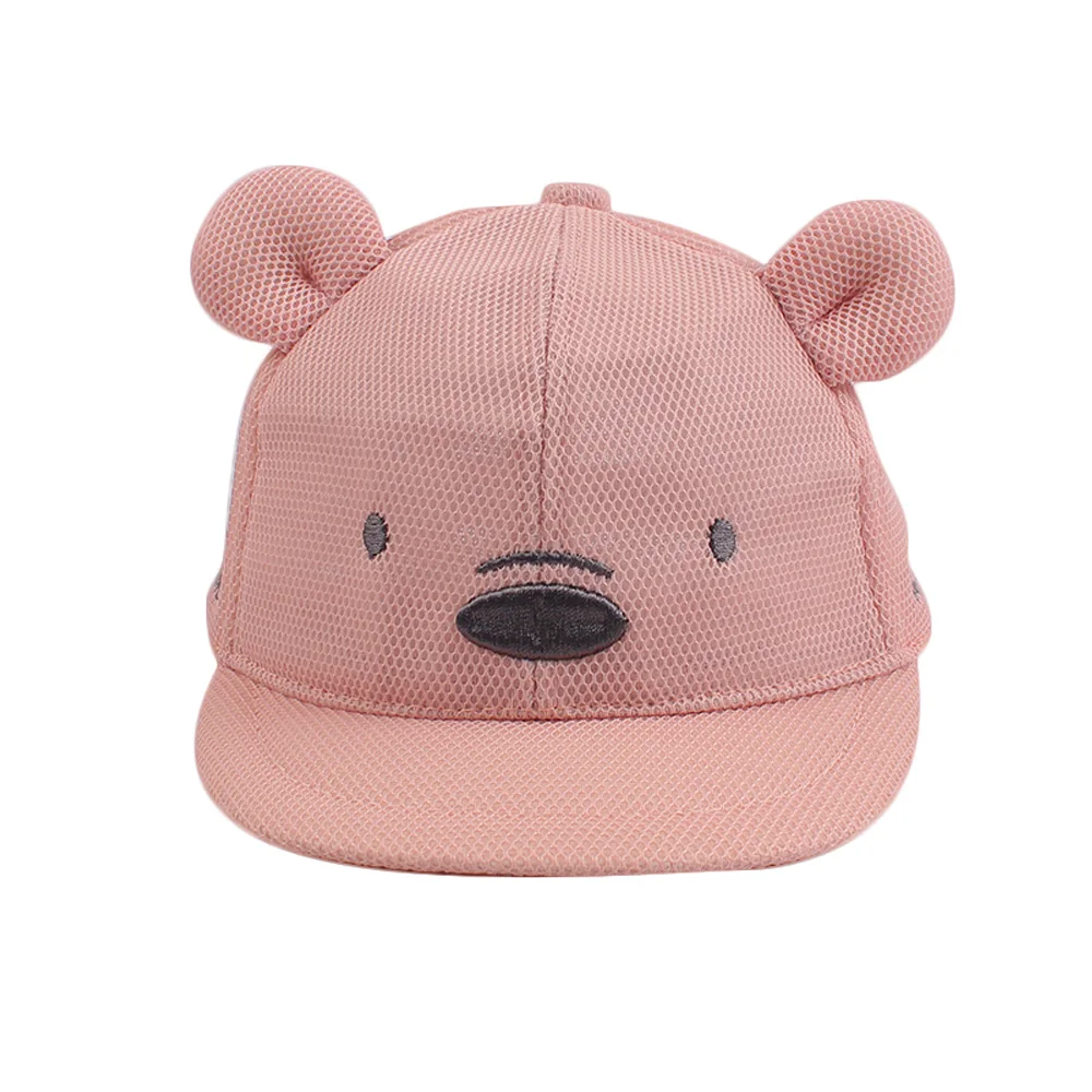 Bear Mesh Baby Infant Sun Baseball Hat Toddler Kids Boys Girls Summer Cool Caps Adjustable Size Cotton Absorbent Tape 2019 New Style (6)