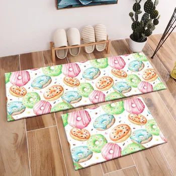 

Watercolor Pattern with Donuts Rugs And Carpets For Kids Baby Home Living Room Funny Bedroom Hallway Yoga kitchen Door Floor Mat