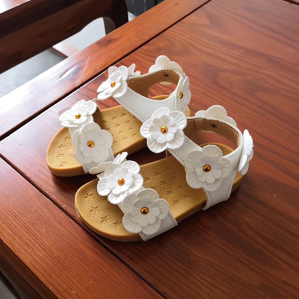 Мода новые детские сандалии для девочек Filles детская обувь летняя маленькая девочка цветок пляжная обувь принцессы ребенок От 1 до 6 лет