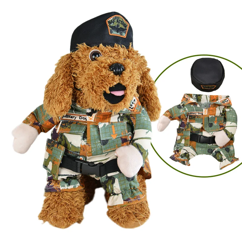 New Funny Pet Dog Costumes Camouflage Helicopter Military Uniform Cosplay Suit Halloween Clothes
