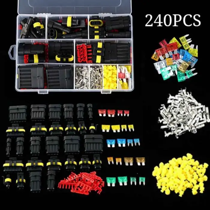 240 шт. Многоконтактный автомобильный водонепроницаемый электрический разъем провода предохранители@ 8 WWO66