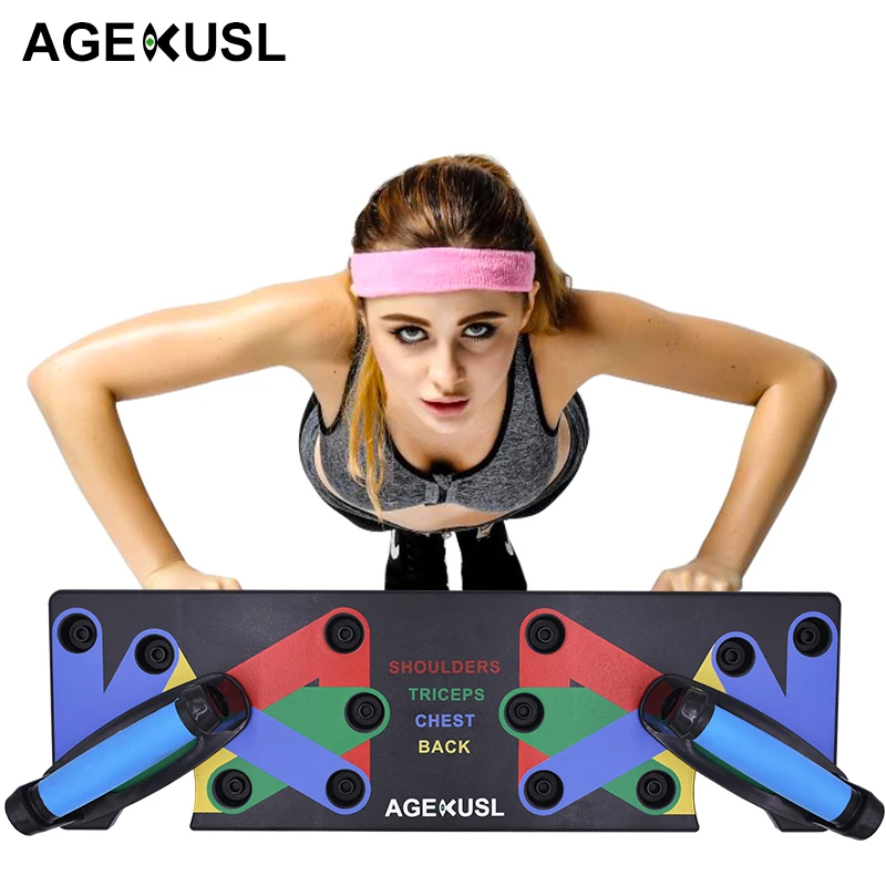 Beste AGEKUSL 9 IN 1 Push Up Rack Board Systeem Uitgebreide Fitness Oefening Workout Pushup Stands Compleet Training Gym Oefening Mannen
