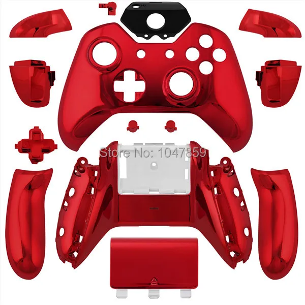 

For Microsoft Xbox One 1 Chrome Red Controller Shell Mod Kit  Full buttons thumbsticks Custom Mod NEW for x box one in stock