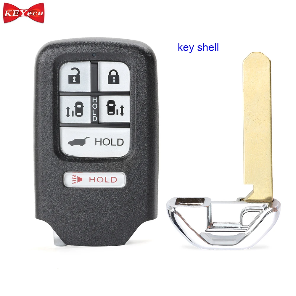 

KEYECU for Honda Odyssey 2014 2015 2016 2017 Replacement Smart Remote Control Key Shell Case Fob Housing Cover 6 Button