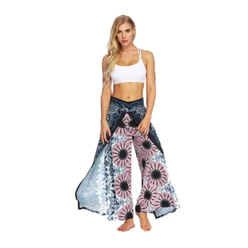 

Bohemian Yoga Pants Women's Casual Pants Thailand Indonesian Digital Print Loose Wide Leg Pants
