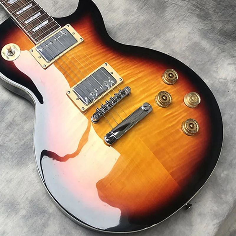 

2019 High quality white electric guitar,Mahogany body With Flamed Maple Top,Chrome Hardware,free shipping