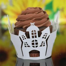 Zero дропшиппинг Хэллоуин Тыква кружевная лазерная резка обертка для кексов форма для порционной выпечки маффинов B7731