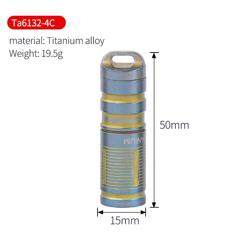 Tiartisan открытый титановый сплав фонарик USB зарядка мини EDC маленькая ручная электрическая домашняя походная портативная водонепроницаемая лампа - Цвет: Ta6132C