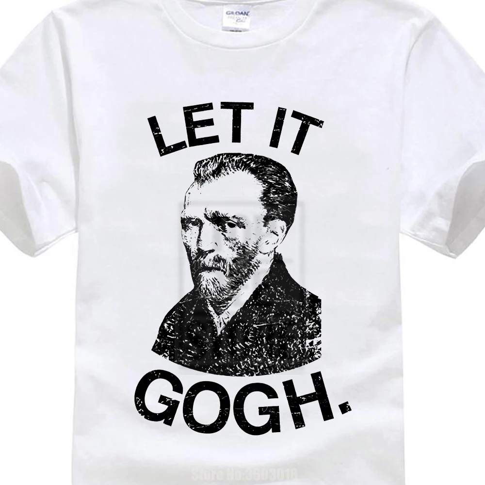 

Print tshirt Men Men'S Crew Neck Short Sleeve Let It Gogh T Shirt Art History Lovers Van Gogh Shirt