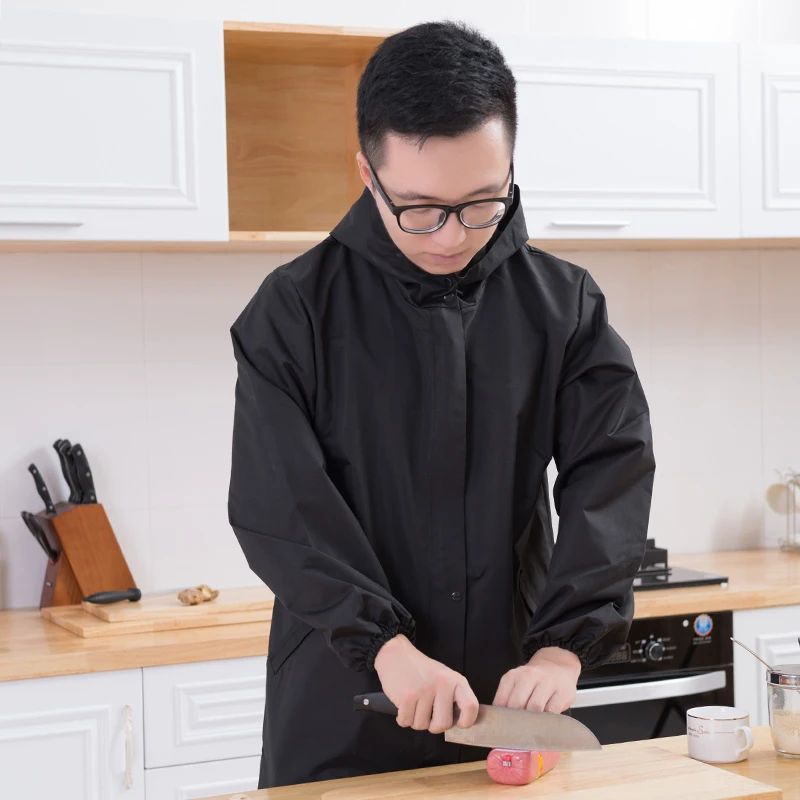 

Adult long sleeved apron women Men overalls padded waterproof antifouling