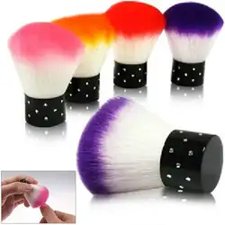 Красочные мягких ногтей кисть для акриловых и УФ гель Nail Art пыль Cleaner Brush