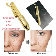0,3 мл 24 К золотой высокого давления Гиалуроновая кислота ручка высокой плотности Металл для против морщин гиалуронико ручка распылитель гиалурон ручка