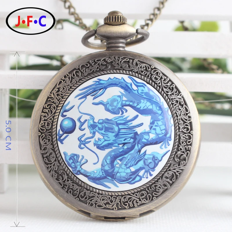 Винтаж Эмаль кварцевые часы Большой Дракон Перл Флип классический народном