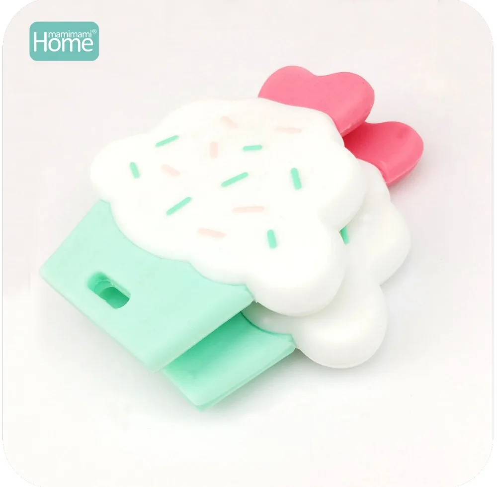 MamimamiHome Baby Silicone Cup Cake 10pcs Cute Diy Accessories Food Grade Silicone Teether Pendants Nursing Teething 4