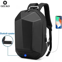 OZUKO, мужской рюкзак, 15,6 дюймов, рюкзак для ноутбука, модный, Bluetooth, музыкальные рюкзаки, Подростковая школьная сумка, многофункциональный, мужской, для путешествий, Mochila