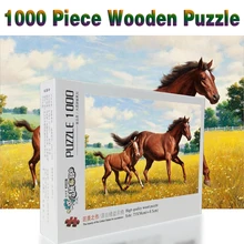 Пони и мать 1000 шт. взрослых головоломка деревянные головоломки мультфильм Пазлы для детей развивающие игрушки, подарки