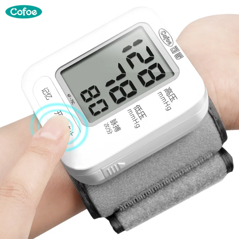 

Cofoe Automatic digital Wrist Blood Pressure monitor watch and Pulse Mhttonitor Sphygmomanometer Portable Blood Pressure Monitor