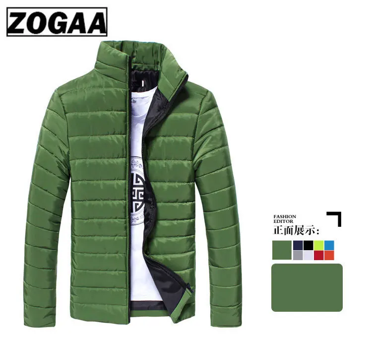 

2019 Men Winter Coats and Jackets Slim-type Stand Collar Multicolor Cotton Coat Male Winter Warmth Thickening Fashion Coat ZOGAA