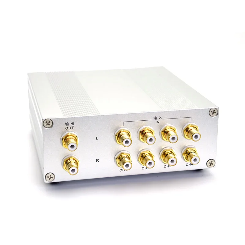 Lusya 4 Input 1 Output Lossless stereo audio source signal selection switching splitter with RCA T0196