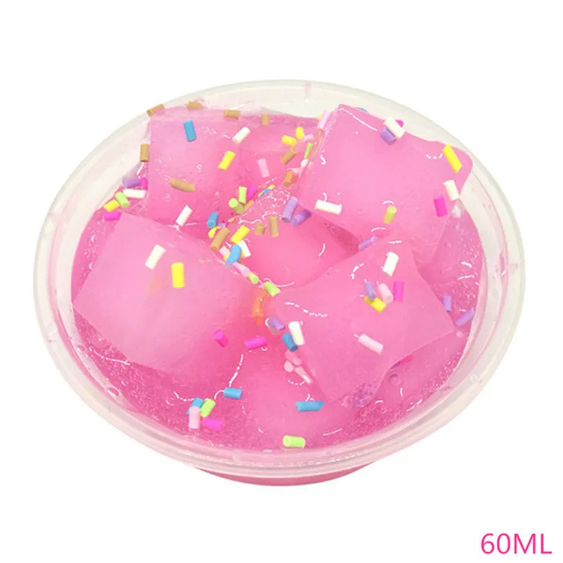 

2019 Charms Blue Crystal Slime Simulation Ice Cream Coconut Fruit Mud Candy Transparent Clear Clay Stress Relief Toy New BTZ1