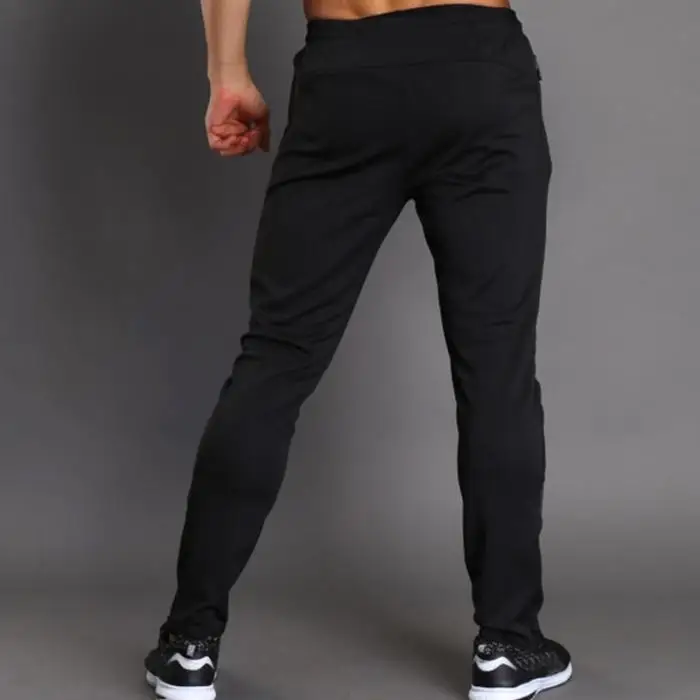 Breathable Jogging Pants Men Fitness Joggers Running Pants With Zip Pocket Training Sport Pants For Running Tennis Soccer Play