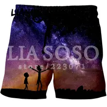 LIASOSO летняя обувь для мужчин и женщин Шорты 3D мультфильм весело Рик и Морти цветная печать пляжные фитнес для мужчин мужские трусы K005