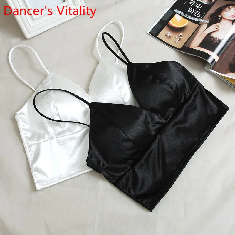 

Nightclub Bar DJ Women Singer DS Performance Costume Jazz Pole Dance Wear Sexy Black White Chest Wrap Garments Outfits Clothes