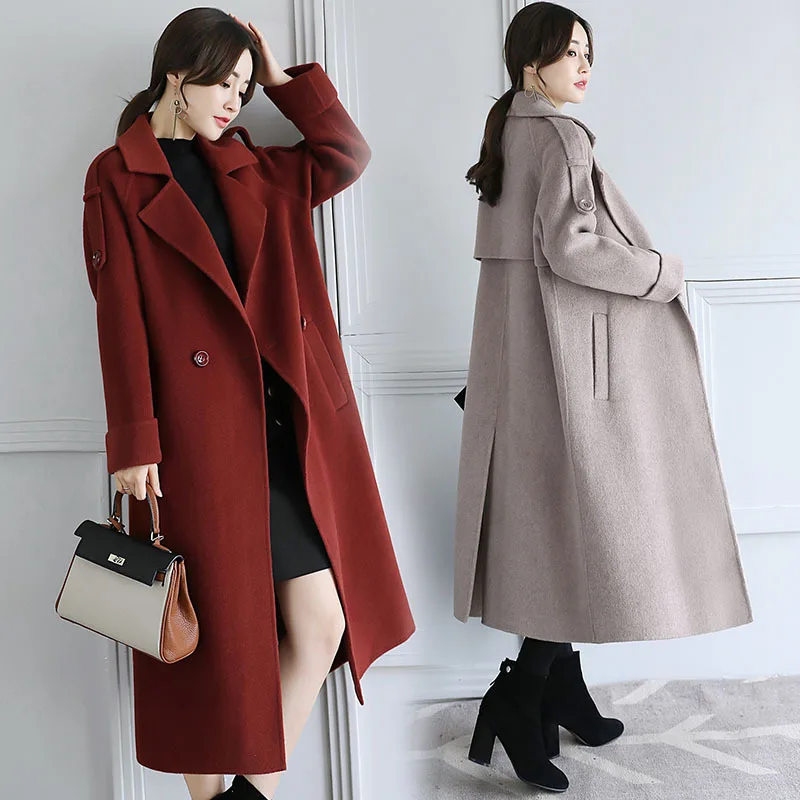 Pure Wool Coat Woman 2017 Winter And Autumn New Style Sleeve Type Cocoon Double Sided Cashmere Female Fur Pure Wool Coat Woman 2017 Winter And Autumn New Style Sleeve Type Cocoon Double Sided Cashmere Female Fur