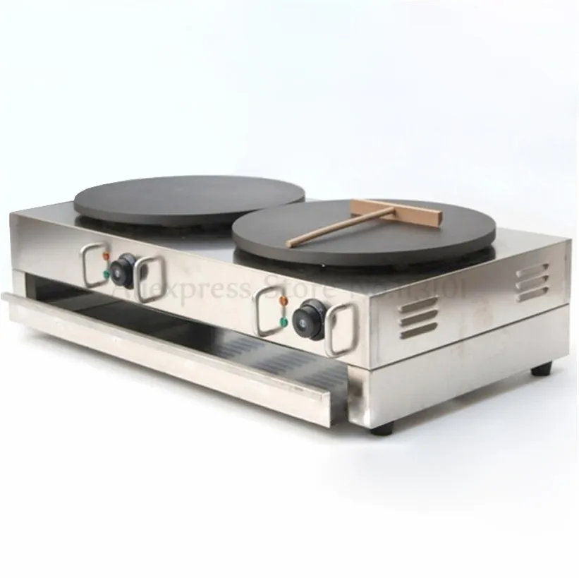 Double Pans Electric Crepe Machine Pancake Maker Jianbing Pancake Okonomiya Snack Restaurant Kitchen Cooking Device 220V / 110V 3