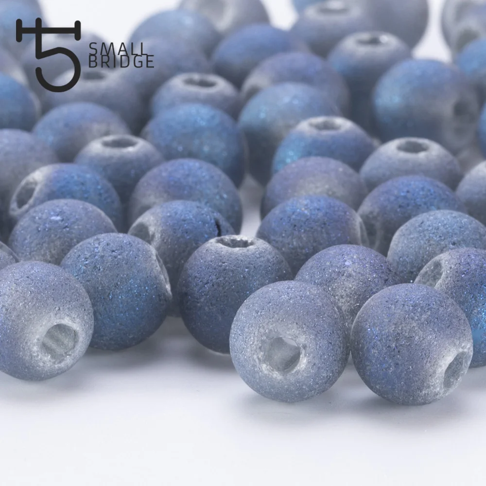

10mm Czech Blue Glass Matte Beads for Jewelry Making Women Diy Accessories Handicrafts Perles Loose Round Crystal Beads Y304