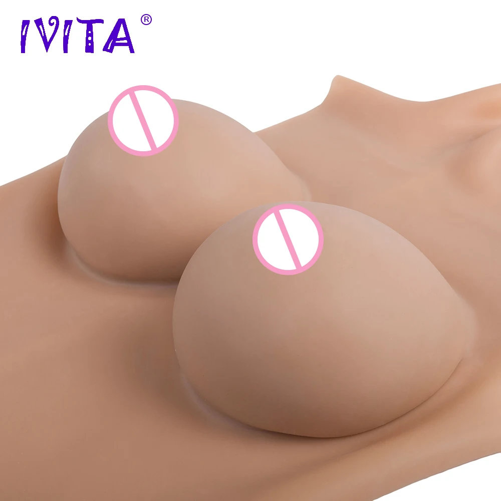 IVITA 2520 г Реалистичная силиконовая форма груди поддельные для трансвеститов
