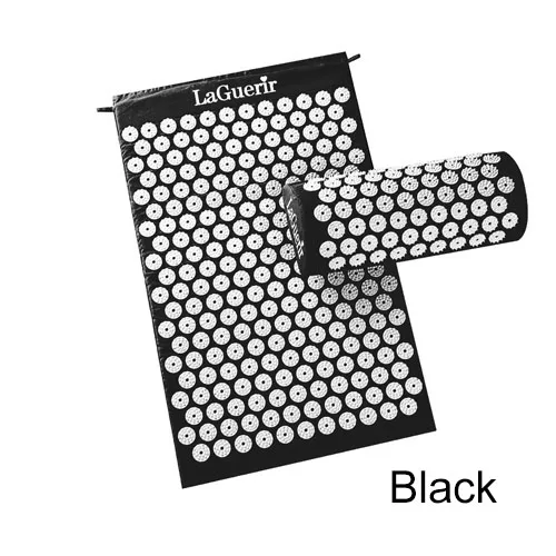 Массажер(приблизительно 67*42 см) подушка Шакти коврик Акупрессура снимает боль в спине тела шип коврик Акупунктура Массажный коврик с подушкой - Цвет: Black