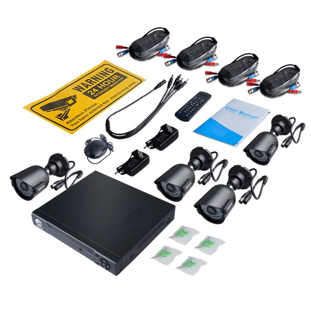 JOOAN 8CH DVR CCTV Video Recorder 4PCS 720P Home Security Waterproof Night Vision security Camera system Surveillance Kits