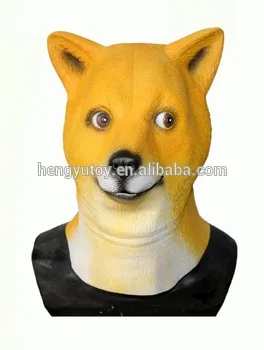 

Realistic Funny Animal Costume Rubber Latex Fox Head Mask for Adult Party