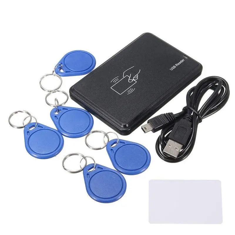 

Rfid Copier Nfc Reader Key Duplicator programmer Microchip Reader 5 EM4305 Key Tag + 1 T5577 Card Id Card Copier
