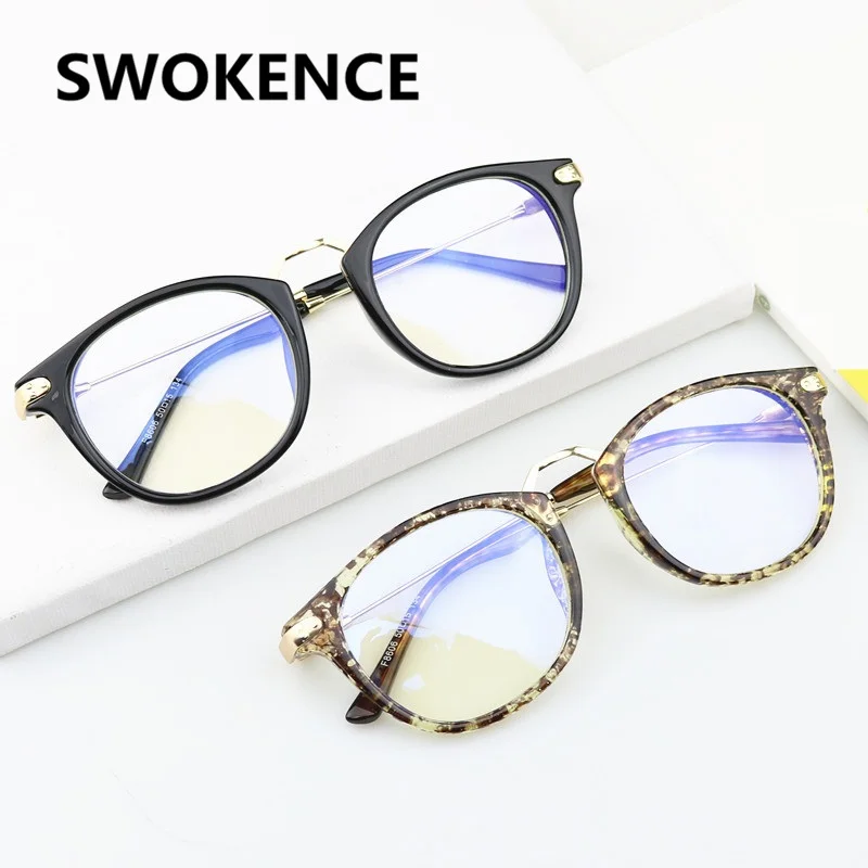 

SWOKENCE Elegant Anti Blue Light Goggles Women Men Protection No Diopter Glasses Blue-Ray-Proof Computer Gaming Eyewear F181