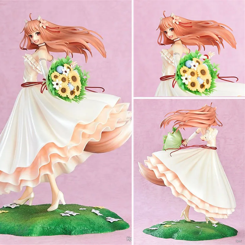 

24cm Japanese girl Anime Spice And Wolf Holo 1/8 scale painted figure Wedding Dress Ver. PVC action figure collection model toy
